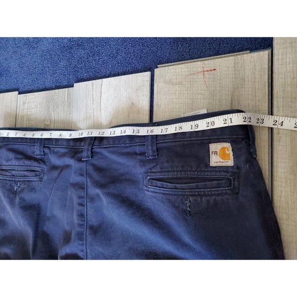 Carhartt FR Men's 44 x 30 Flame Resistant Blue Canvas Pants Loose - Picture 9 of 10